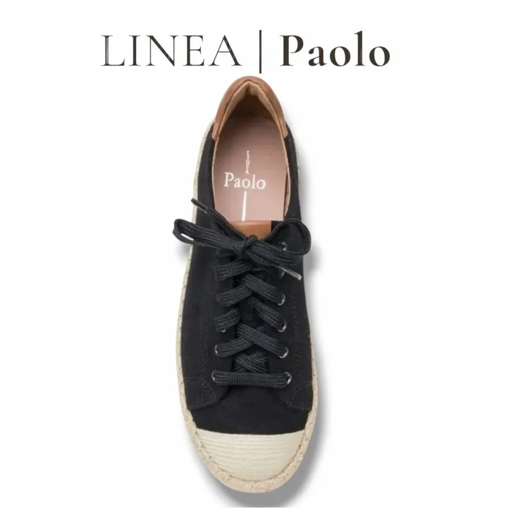 Linea Paolo Women’s Silva Espadrille Sneakers in the Size 9.5 in Black/Cognac